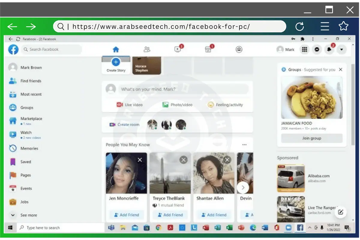 واجهة نظيفة وبسيطة للفيسبوك، تعرض التنقل سهل الاستخدام وتخطيط المحتوى المنظم