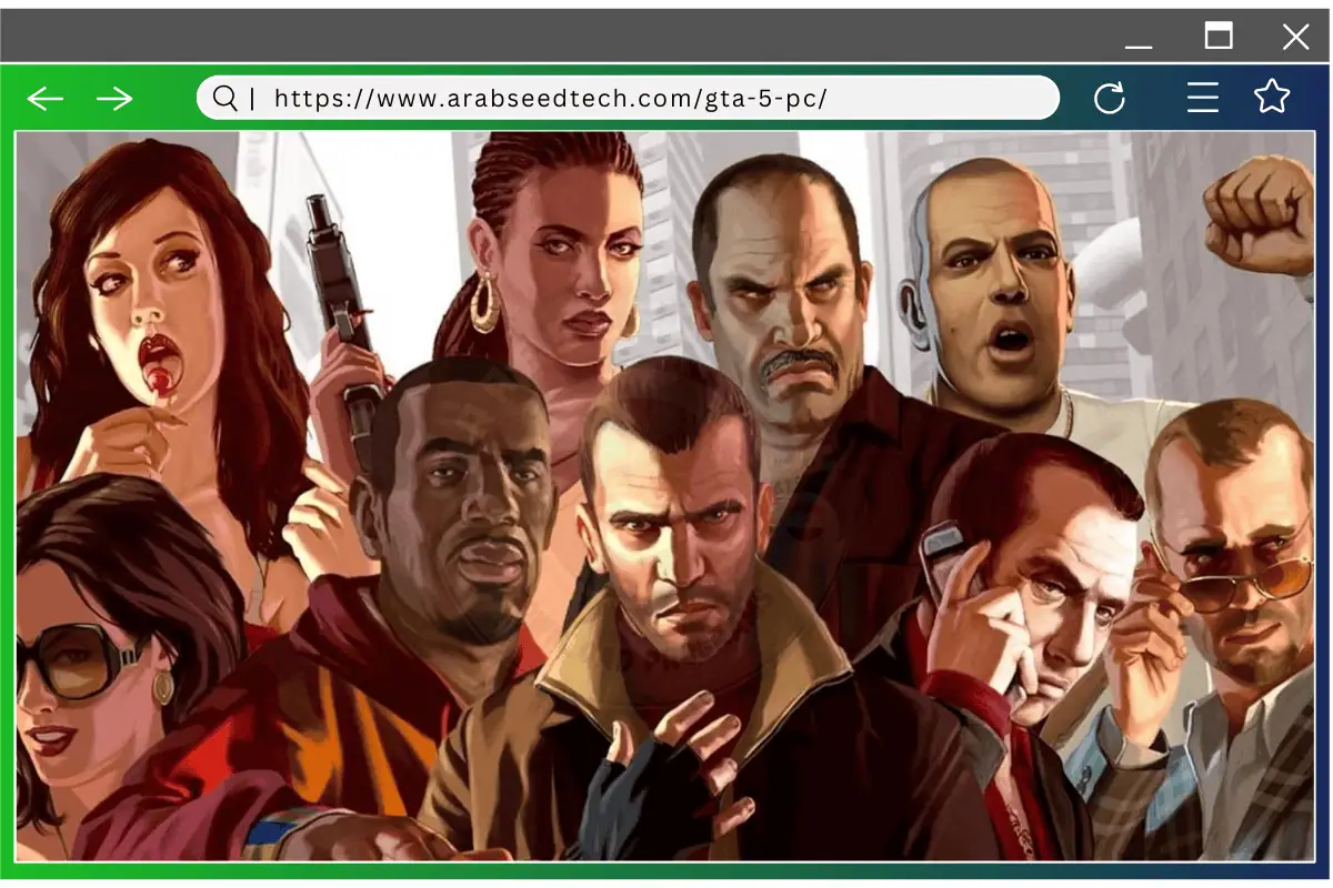 مجموعة من الشخصيات المتعددة من GTA 5، تعرض أنماطهم وشخصياتهم الفريدة في بيئة حضرية