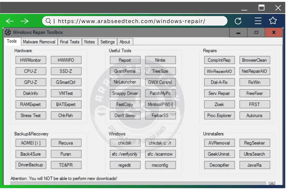 تحميل برنامج اصلاح الويندوز
